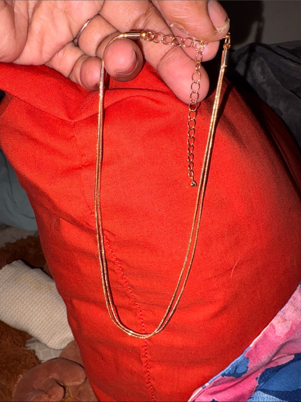 Urban Outfitters Gold Double-Chain Necklace with Extender - Picture 3 of 3